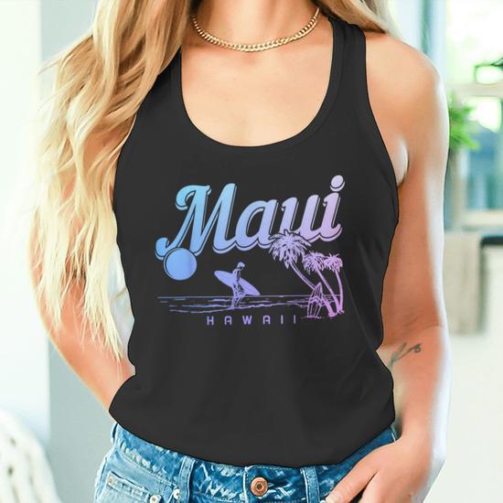 Débardeur Surf Maui Hawaii Vintage - Homme Femme Enfant, Style Plage Rétro