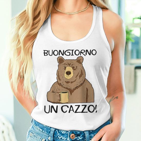 Buongiorno Un Cazzo Magliette Diuti Scritte Ironiche Camiseta sin mangas Regaloses