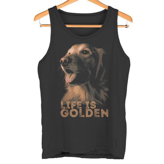 Débardeur Golden Retriever - T-shirt Léger Avec Motif Chien Mignon - Coupe Classique, Manches Et Ourlet Doubles