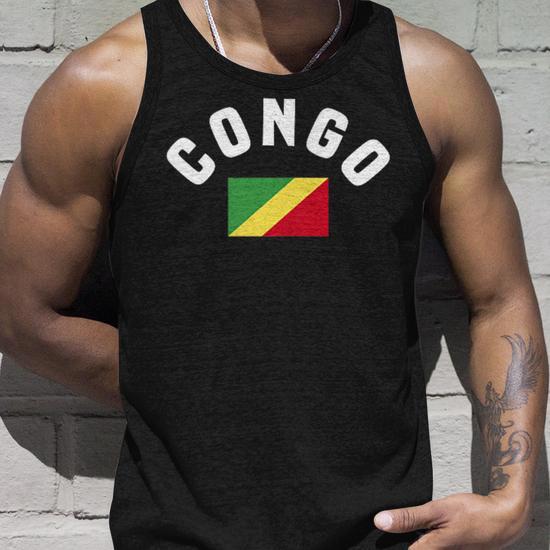 Débardeur Congo-Brazzaville - T-shirt Avec Drapeau Congolais, Coupe Classique, Pour Homme Et Femme, Fierté Nationale