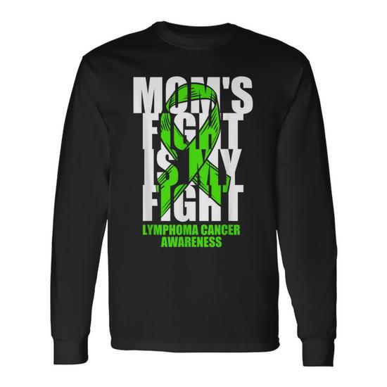 Lymphoma Cancer Awareness Lime Green Ribbon Mom's Fight Long