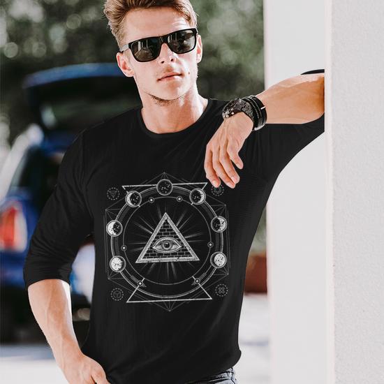 T-Shirt Motifs Soleil Et Lune - Design Céleste, équilibre Cosmique - Coupe Classique, Coton Léger - 4