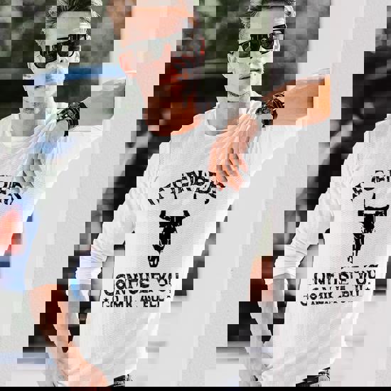 Unisex Casual T-shirt Funny Quote T-Shirt - If Genders Confuse You Go Milk A Bull Humorous Tee Humorous Vintage Tee