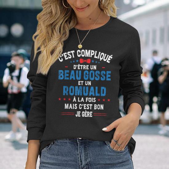 Sweatshirt Humour “Beau Gosse Romuald” – Cadeau Drôle Personnalisé Pour Homme – Poids 241 G, Coupe Classique - 9