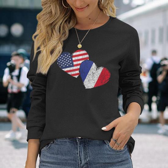 Débardeur Patriotique France - Motif Cœur Et Drapeau - Cadeau Pour Supporters, Famille, Amis - Coupe Classique Légère - 2