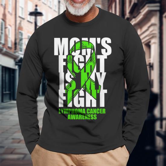 Lymphoma Cancer Awareness Lime Green Ribbon Mom's Fight Long