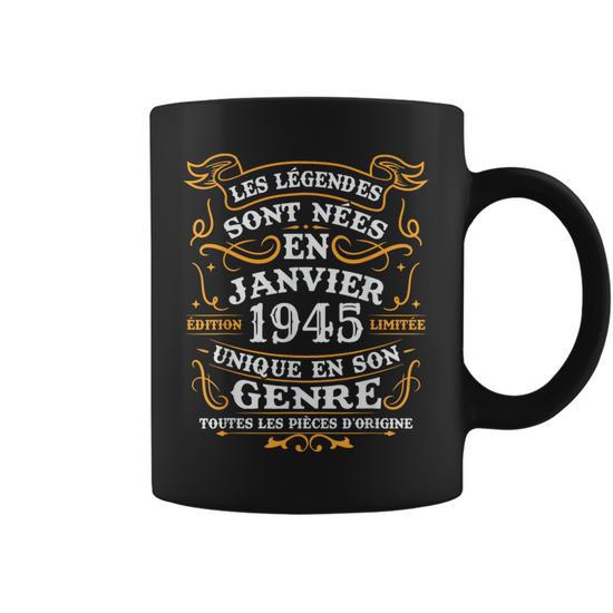 Mug Anniversaire 80 Ans - Cadeau Personnalisable Homme Femme - Tasse Blanche ADS