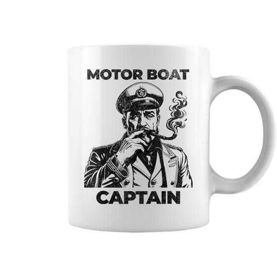 Motor Boat Captain Boating Captain Pontoon Lake Coffee Mug - Seseable