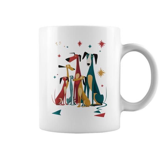 Vintage Retro Mid-Century Long Neck Dogs 50S 60S Style Coffee Mug - Seseable