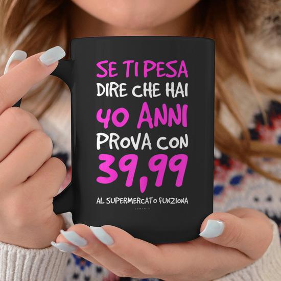 Cartello per 40° compleanno, da donna, 40° compleanno, idea regalo divertente, regalo di compleanno, 40° compleanno, biglietto di compleanno XXL, cartello in plastica 20 x 30 cm con nastro