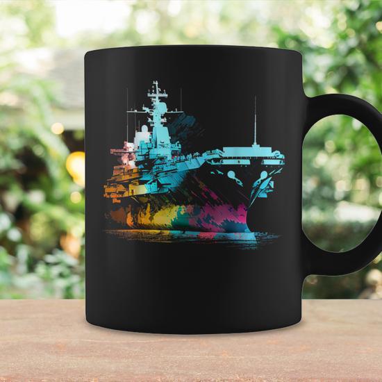 Aircraft Carrier USA Military Captain American Ship Captain Graphic Print Coffee  Mug - Monsterry DE