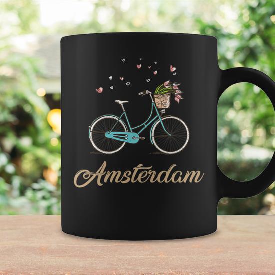 Amsterdam Bike Vintage Bicycle Netherlands Souvenir Coffee Mug - Seseable