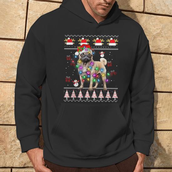 Sweat à Capuche Morse Moche De Noël - Design Humoristique Avec Morse En Bonnet De Père Noël