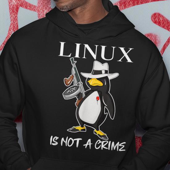 Linux N'est Pas Un Crime Tux Linux Penguin Gangster Sweat  capuche |  Cadeauxyz