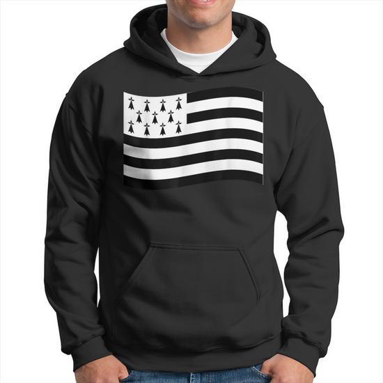 Sweatshirt Drapeau Bretagne Gwenn-ha-du - Banniel Breiz, Sweat Breizh Homme Femme, Idée Cadeau Breton