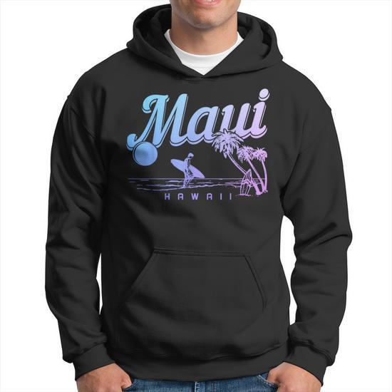 Sweat à Capuche Vintage Maui Hawaii Avec Motif Vague De Surf - Cadeau Ou Souvenir Décontracté - 6