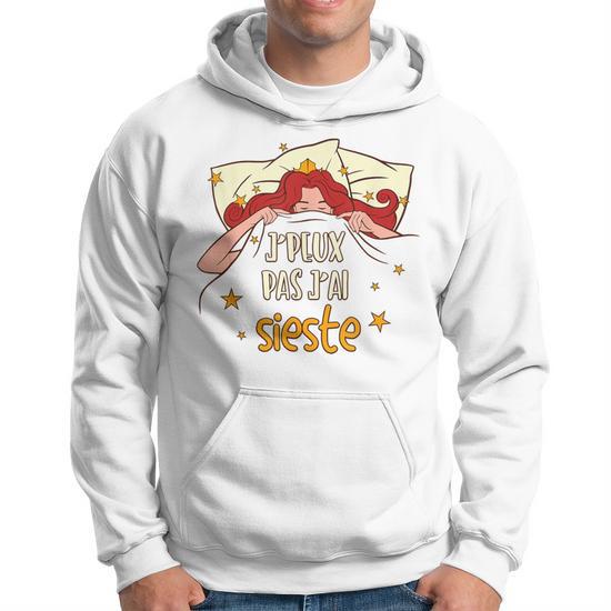 Sweat à Capuche Humour Paresseux - J'le Ferai Demain ! Idéal Pour Sieste Et Détente