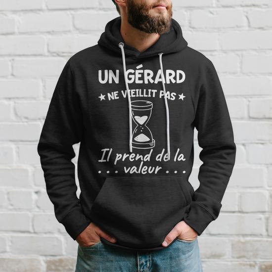 Sweat à Capuche Humour "Franck" - Cadeau Drôle Pour Papa, Père, Anniversaire - Message : "Un Franck Ne Vieillit Pas, Il Prend De La Valeur" - 3