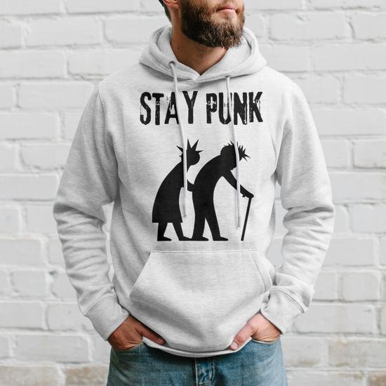 Felpa Con Cappuccio Uomo Classica &ndash; Collezione Punk Rock &ndash; Vestibilit&agrave; Regolare, Nero, Taglie Dalla S Alla 5XL