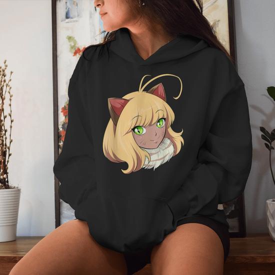 Sweat à Capuche Kawaii Chat Anime Mignon Mange Ramen – Cadeau Otaku Fille Garçon Japan Manga Lover