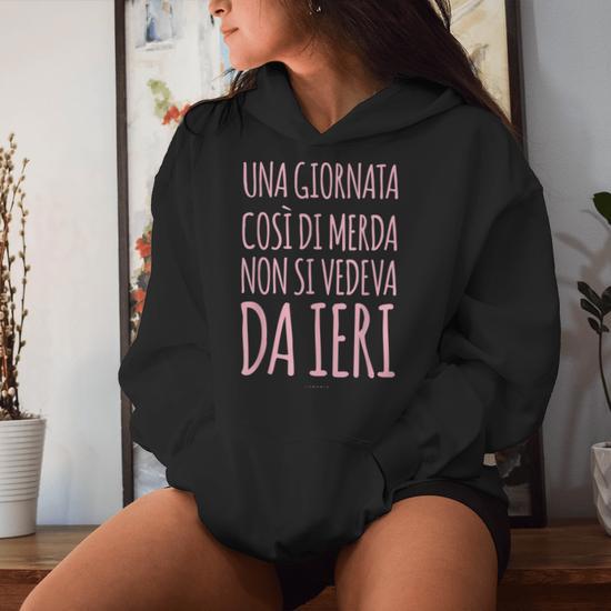 Social Crazy Felpa Donna con Cappuccio Basic Top qualità