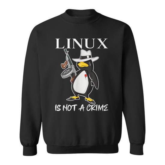 Linux N'est Pas Un Crime Tux Linux Penguin Gangster Sweater e | Cadeauxyz