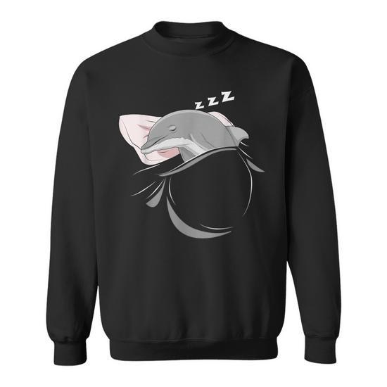 Sweat-shirt De Noël Avec Motif Dauphins Sapin - Sweat-shirt Humour Animal - Cadeau Fun Pour Fans De Dauphins