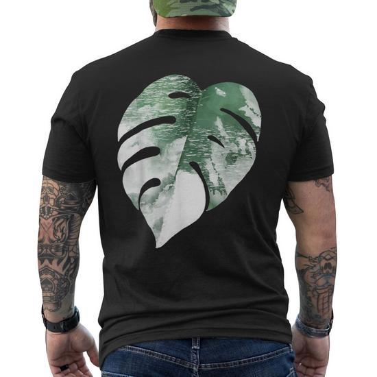 Houseplant Plant Lover Plant Philodendron Monstera Albo Men's Back Print  T-Shirt - Monsterry