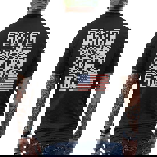 Trump Q R Code T Shirt Men's American Flag T Shirts American