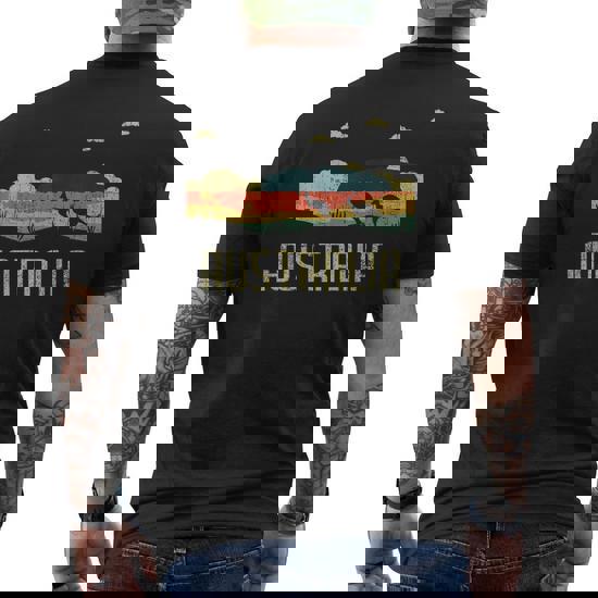 Vintage Jump Kangaroo Australia Day Australian Men's T-shirt Back