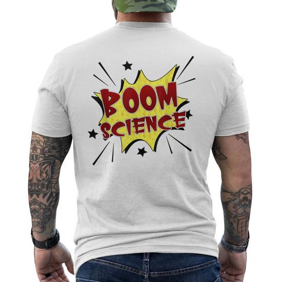 Boom Science Comic Book Style Men's Back Print T-Shirt - Monsterry