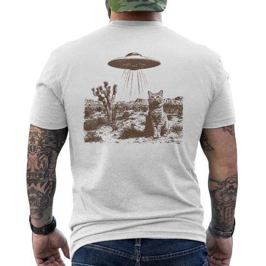 Retro 90S Western Vintage Ufo Cowboy Cat Wild West Kitten Men's T