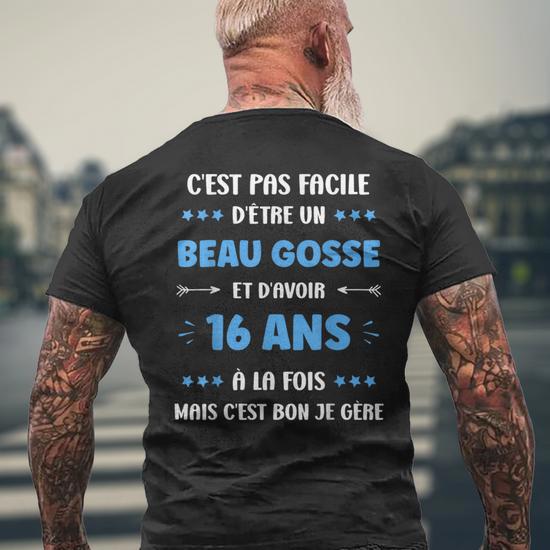 T-Shirt Humour Garçon 16 Ans 'Beau Gosse' - Cadeau Anniversaire 16 Ans