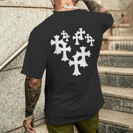 Y2k Cross Heart Men's T-shirt Back Print - Seseable