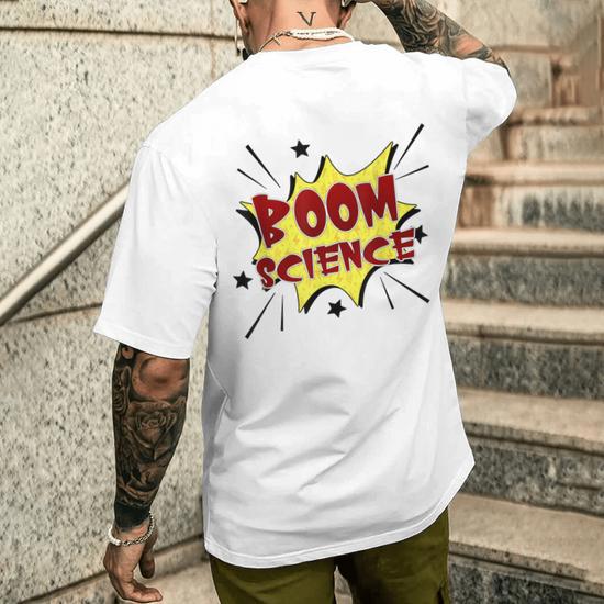 Boom Science Comic Book Style Men's Back Print T-Shirt - Monsterry