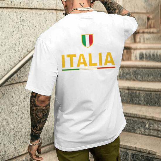 T-shirt Bandiera Italiana Uomo - Maglietta Politica Cotone 100% Taglie S-5XL, Silk Road Tees