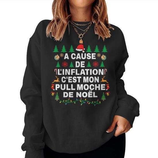 T-shirt Humour Noël "À Cause De L'inflation..." - Pull Moche Décalé | Homme Femme, Cadeau Drôle, Coupe Classique