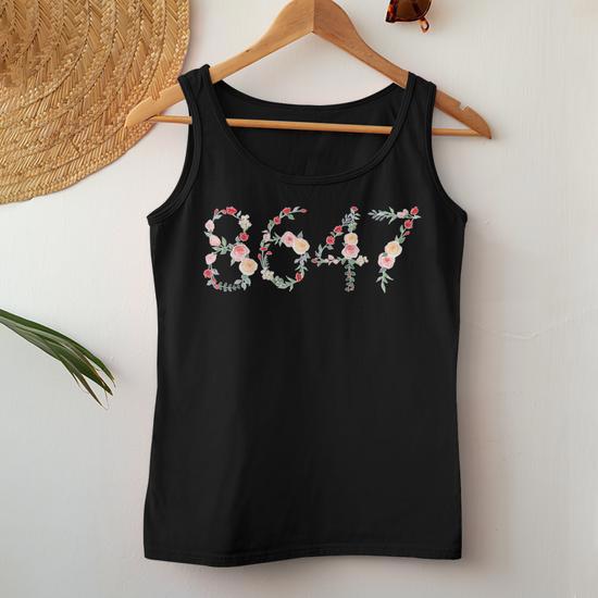 8647 Retro 86 47 Anti-Trump Flower President Women Tank Top - Seseable