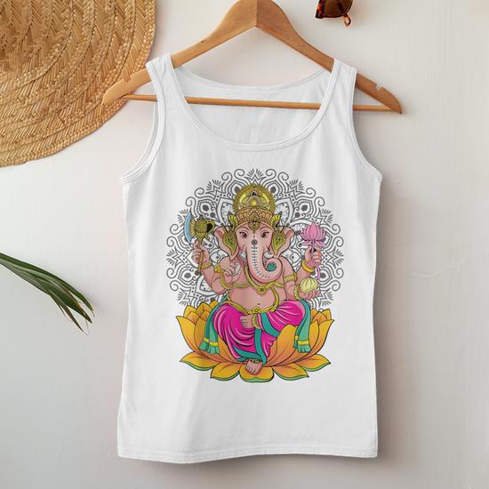 Débardeur Yoga Ganesh - Symbole Hindou Homme/femme - Pour Méditation, Sport, Style Boho - Coupe Classique Confortable