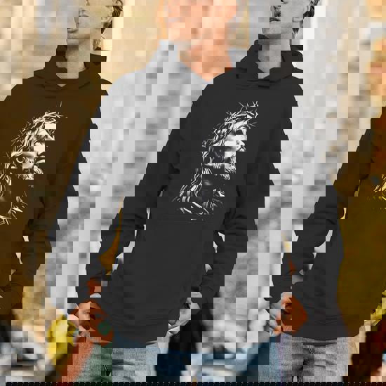 Jesus Christ Face With Crown Of Thorns God Bible Hoodie Jesus Christ Face With Crown Of Thorns God Bible Hoodie