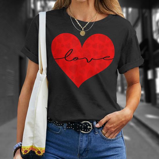 Top T-Shirt Femme Marks & Spencer - Cœur Rouge Sur Fond Pêche - Taille 16 - Neuf Avec Étiquette