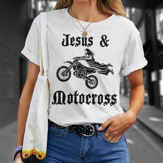 Maillot Manches Longues Motocross VTT - Jersey Montagne Jésus - Multicolore Camo (Homme/Femme)