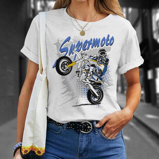 T-Shirt Supermoto Supermotard Moto Cross Enduro - Idéal Pour Fans De Moto