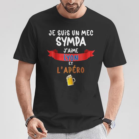 T-Shirt Homme Saint-Étienne Mec Sympa Bière & Foot – Supporter Stéphanois Humour