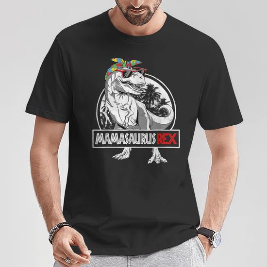 Mamasaurus T Rex Dinosaur Mama Saurus Autism Awareness Women T