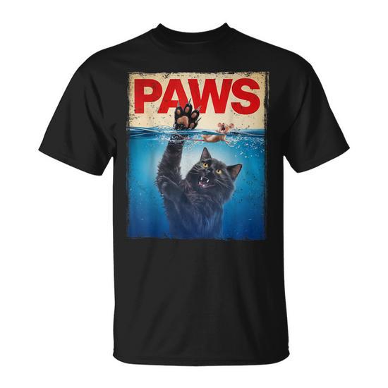 Paws Parody Black Cat Chasing A Cute Scared Mouse Top Kitten T