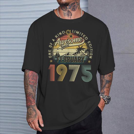 Awesome Since 1975 T-Shirt - 50th Birthday Gift For Men, Customizable Birth Year & Color - View #9