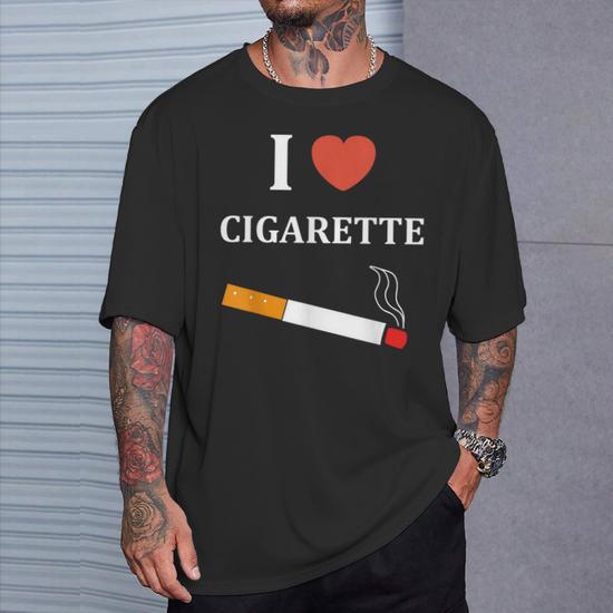 Fumer Cigarettes Minimaliste Simple I Love Cigarette T-Shirt