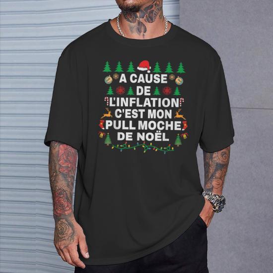 Pull Moche De Noël Homme - Sweat à Manches Longues Imprimé 3D - Cadeau Drôle Fêtes - 7