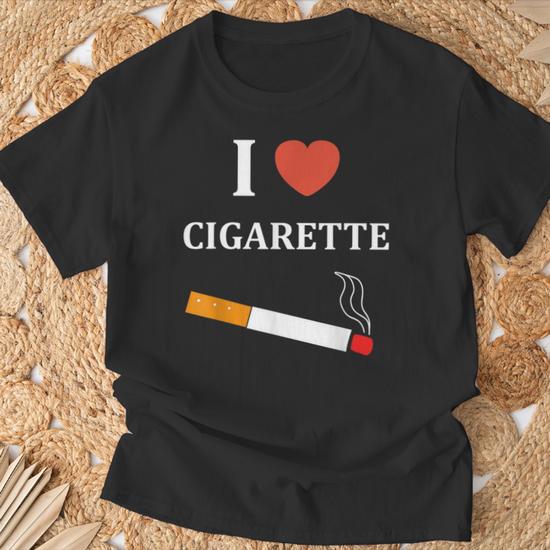 Fumer Cigarettes Minimaliste Simple I Love Cigarette T-Shirt